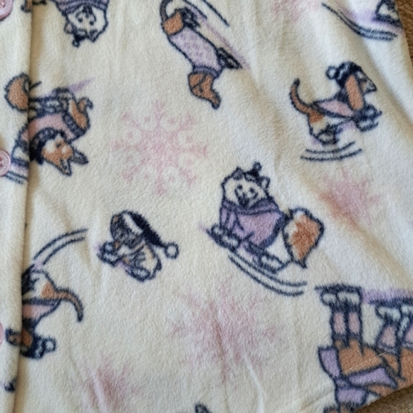 New! La Vie En Rose Pajama Set Fleece 2PC PJ's Women's Size Small Dogs Top Pants - Picture 5 of 10
